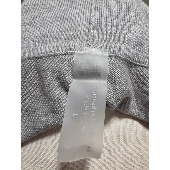 Gray Knit Cowl Neck Sweater With Drawstring Detail Size L - Picture 6 of 6